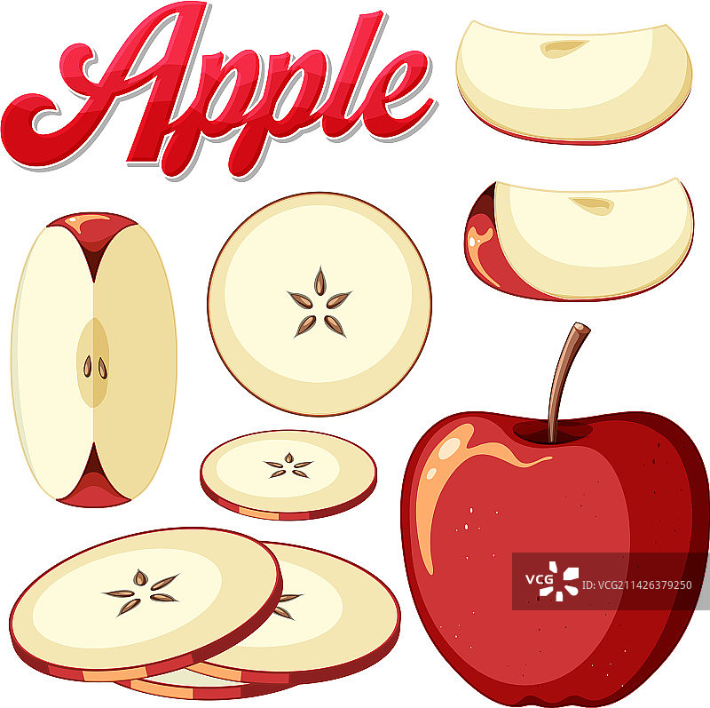 苹果卡通水果集图片素材
