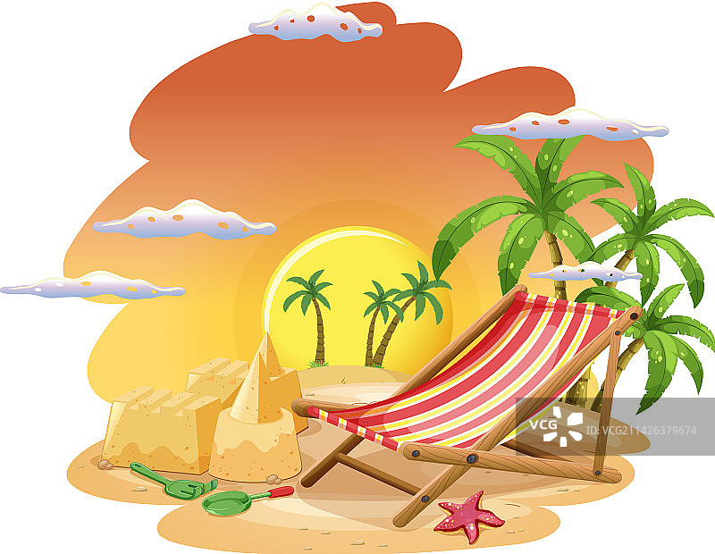 夏季海滩场景模板图片素材