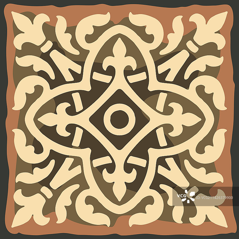 古代陶瓷砖墙或地板图案图片素材