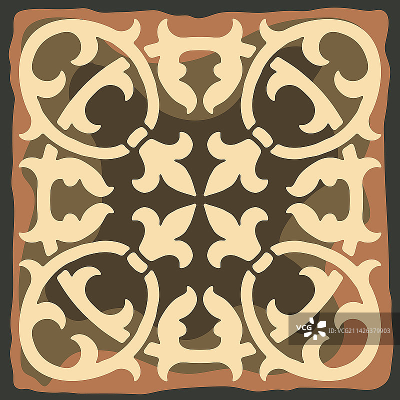 古代陶瓷砖墙或地板图案图片素材