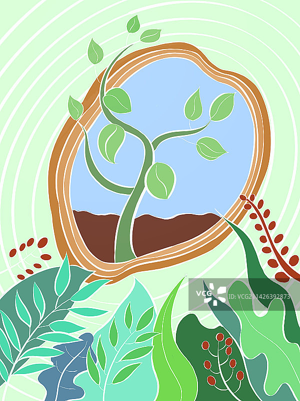植树节插画图片素材