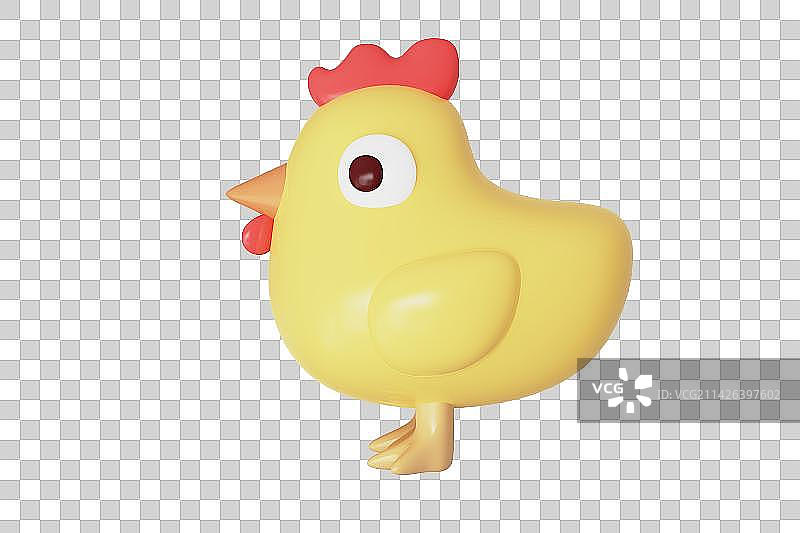 小鸡动物三维插画图片素材