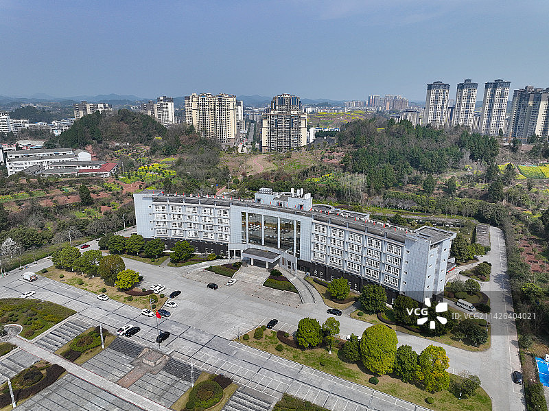 四川省遂宁市蓬溪县行政广场航拍图片素材