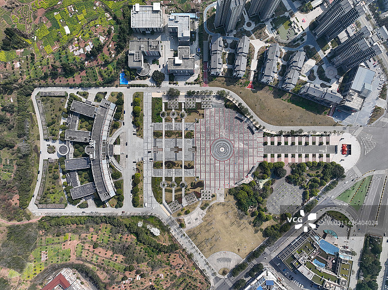 四川省遂宁市蓬溪县行政广场航拍图片素材