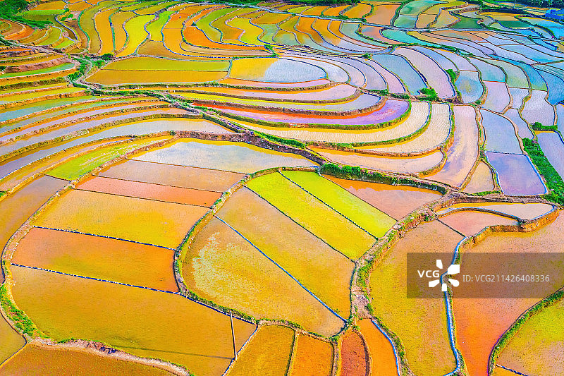 多彩梯田图片素材