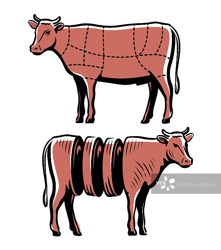 牛肉分割图解图片素材