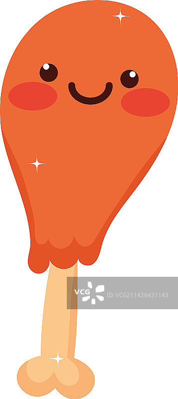 卡通风鸡腿肉图片素材