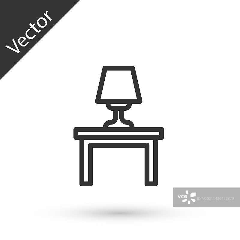 桌子上的灰色线条台灯图标图片素材