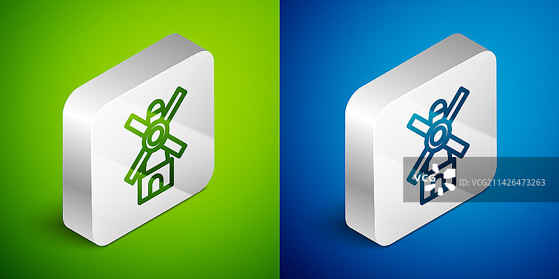 2.5D线条风车图标图片素材