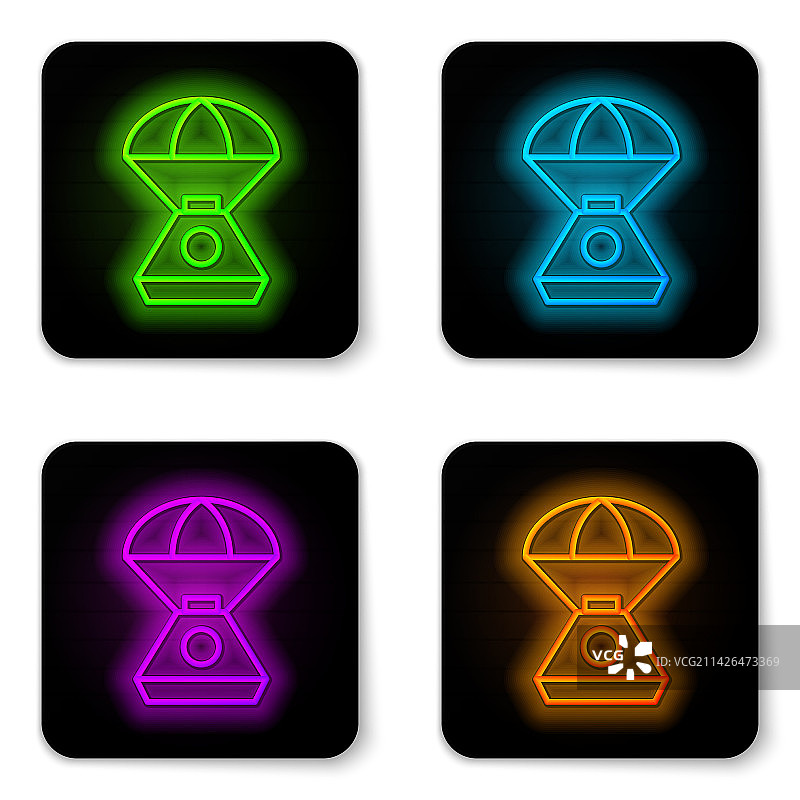 发光霓虹灯太空舱图标图片素材