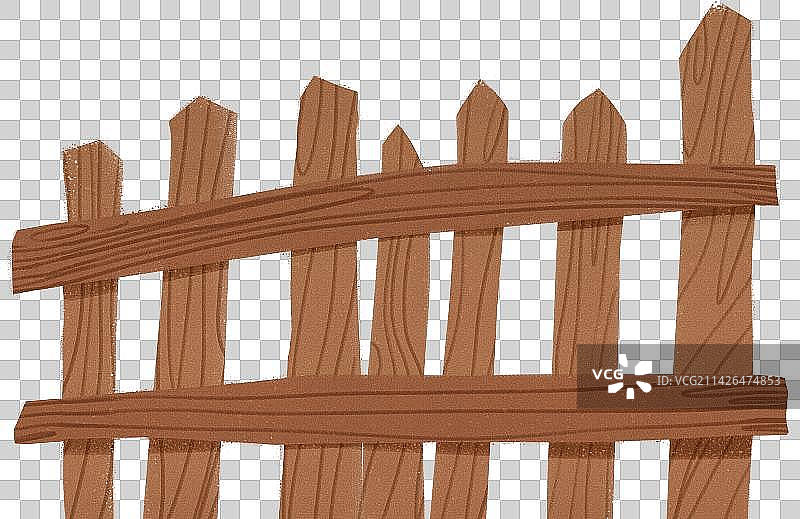 复古小清新木制栏杆挡板元素图片素材