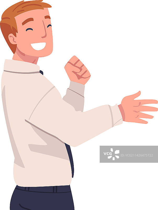 庆祝成功和胜利的幸运男人图片素材