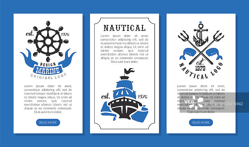 蓝色航海主题banner，含船图片素材