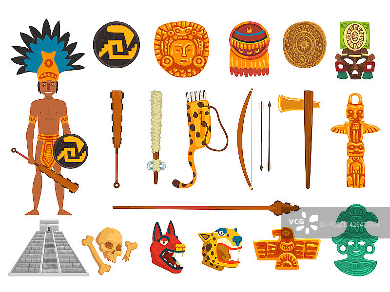 玛雅传统符号古玛雅图片素材