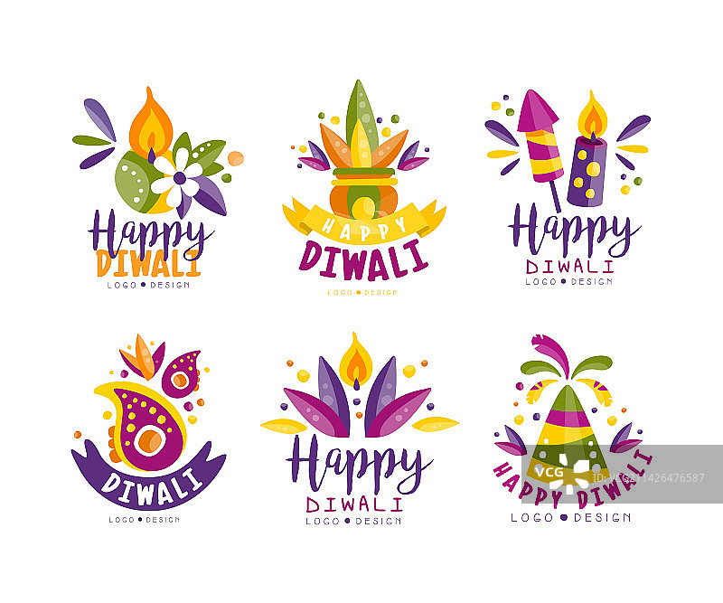 排灯节彩色logo图片素材