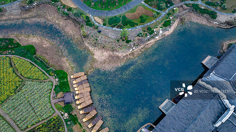 宜宾李庄古镇航拍全景风光图片素材