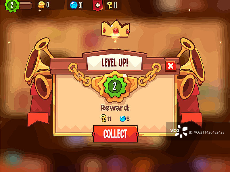 全套关卡按钮游戏UI弹出图标图片素材