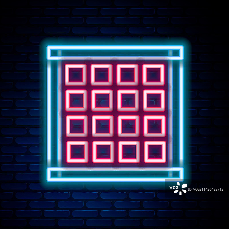 发光霓虹灯格子餐巾图标图片素材