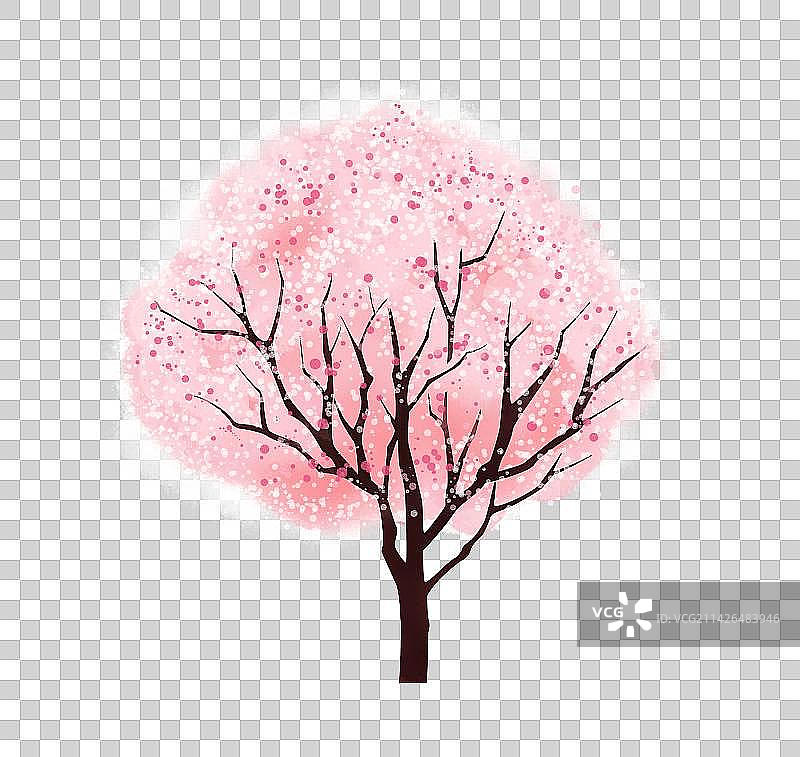 桃花盛开桃树林图片素材