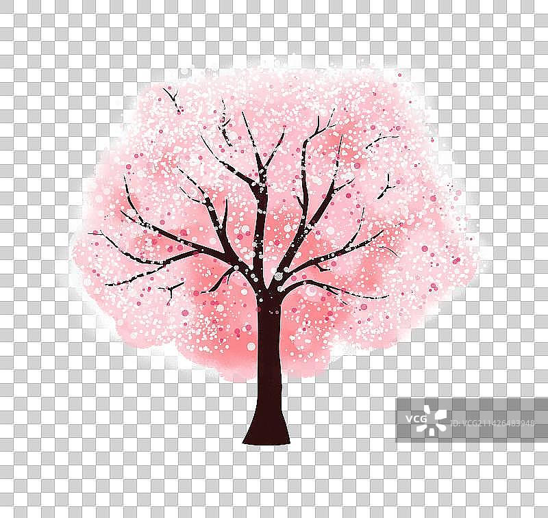 桃花盛开桃树林图片素材