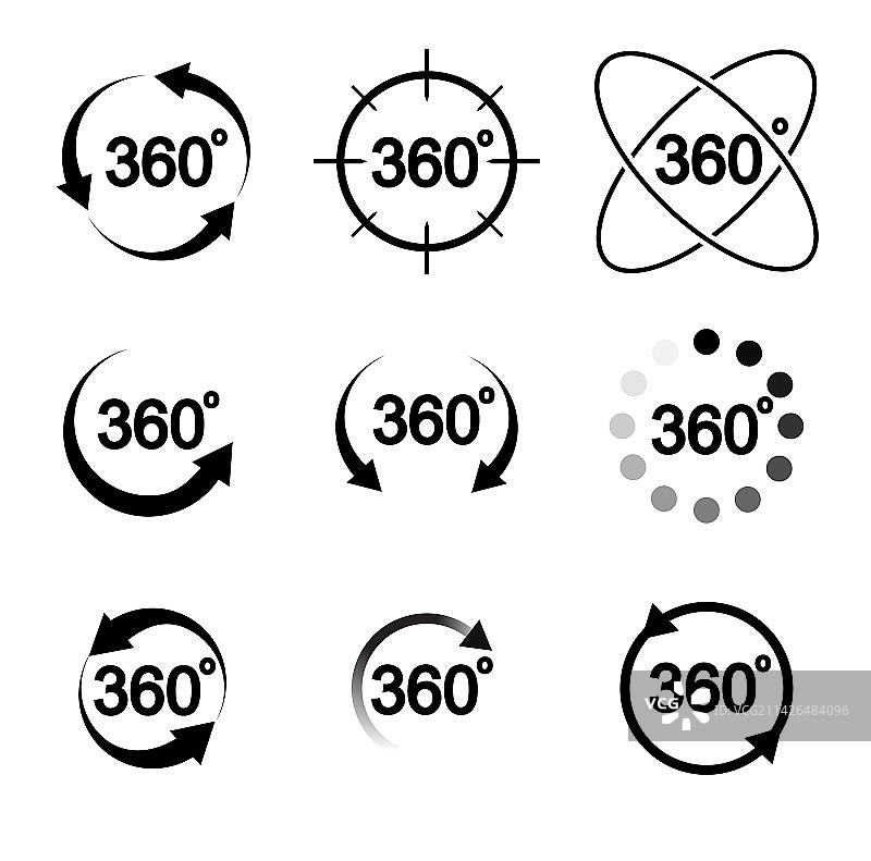 360度视图图标集图片素材