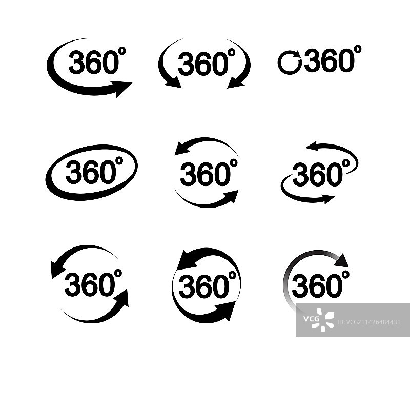 360度视图图标集图片素材