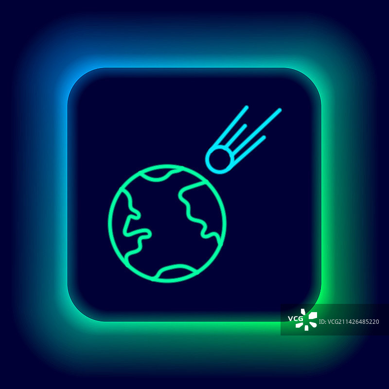 发光的霓虹灯彗星快速坠落图标图片素材