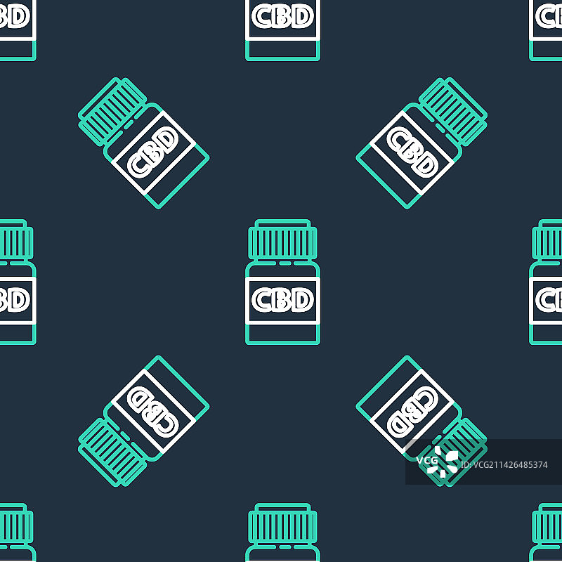 装有大麻或大麻的医疗瓶线条图片素材