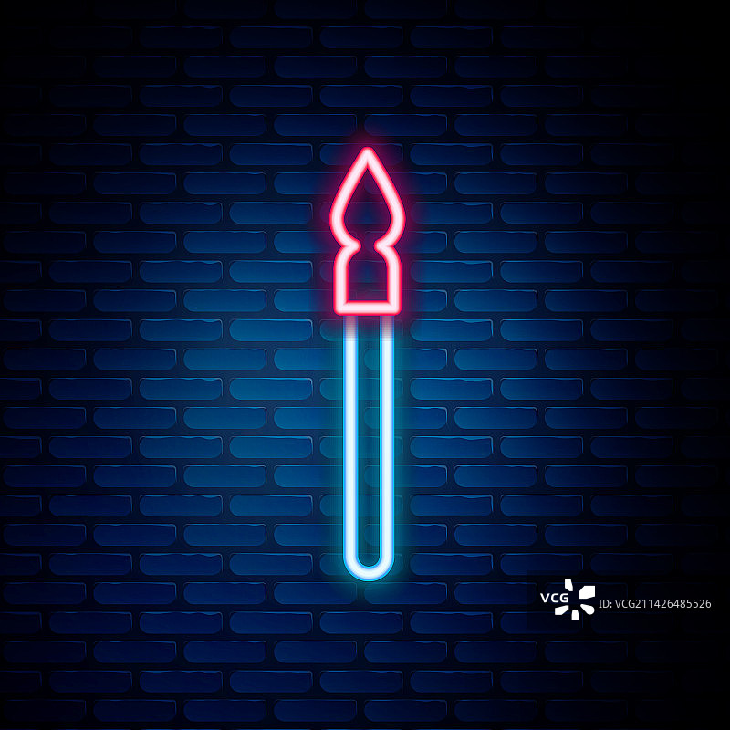 发光的霓虹灯线中世纪矛图标图片素材