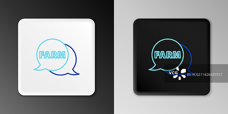 带文本农场图标的线条对话气泡图片素材