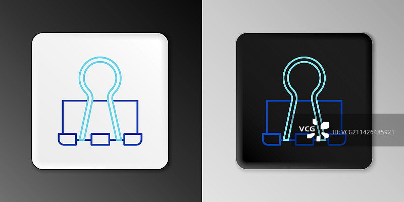 灰色背景上的线条长尾夹图标图片素材