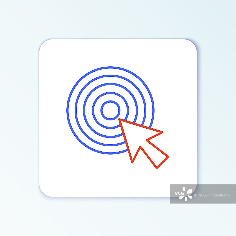 白色背景上的带箭头线条目标图标图片素材