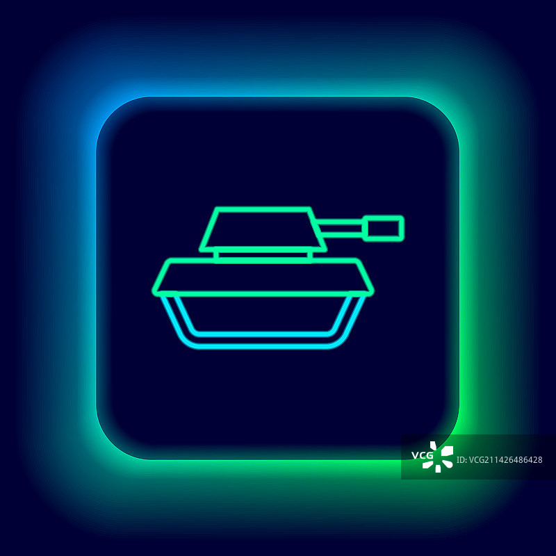 发光霓虹线军事坦克图标图片素材