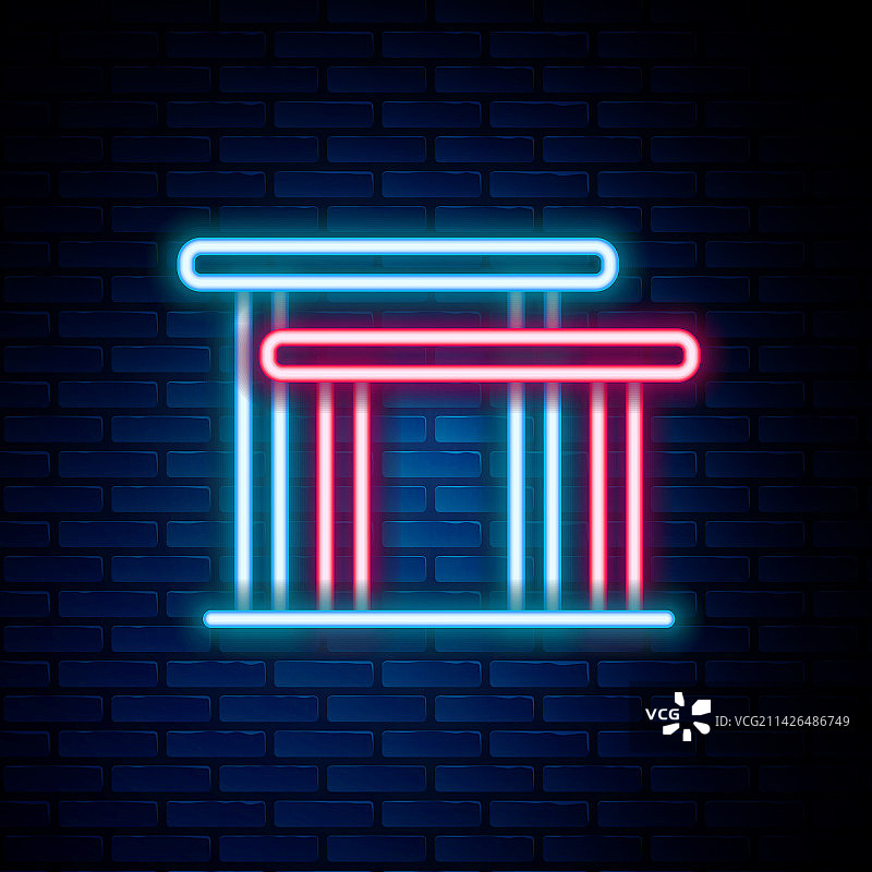 发光的霓虹灯线体操器材高低杠图片素材