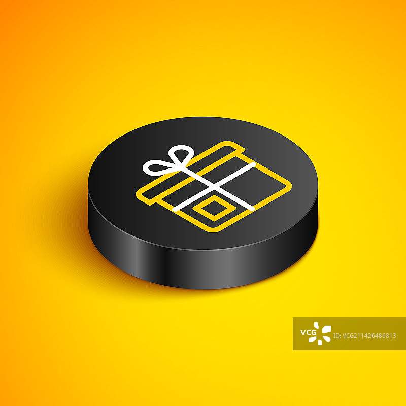 2.5D线条礼品盒图标图片素材