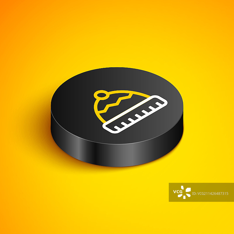 2.5D线条冬季帽子图标（黄色背景）图片素材