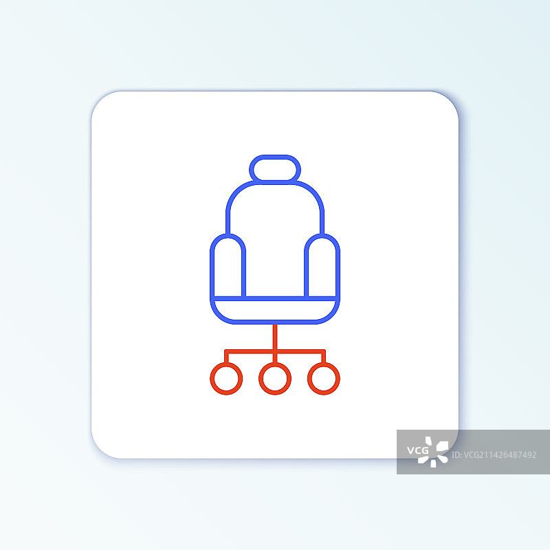 白色背景上的线条办公椅图标图片素材