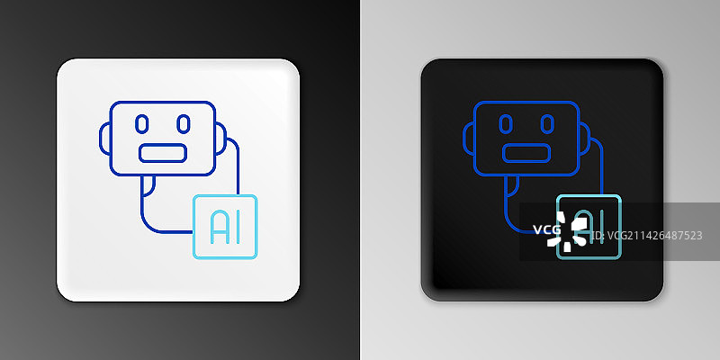 线性人工智能机器人图标图片素材