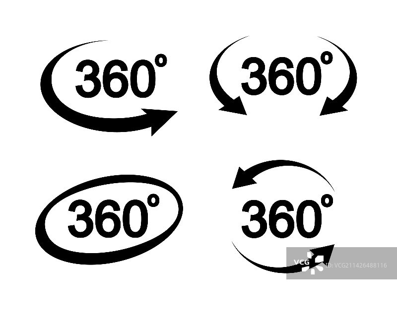 360度全景相关标志合集图片素材