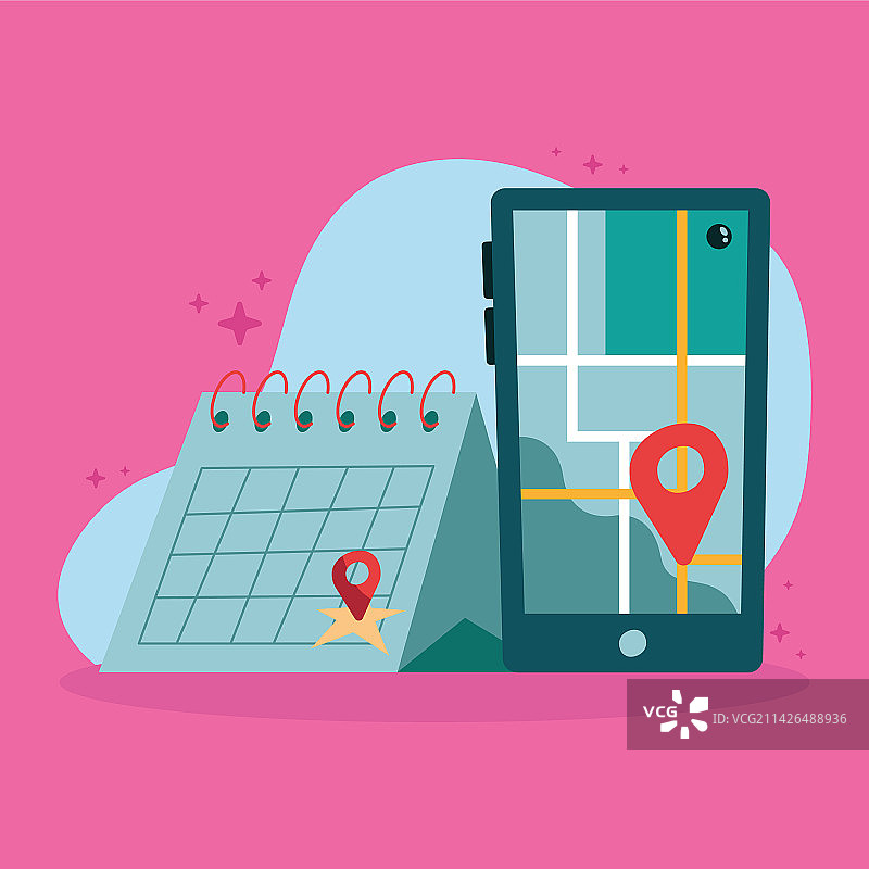 智能手机日历定位图片素材