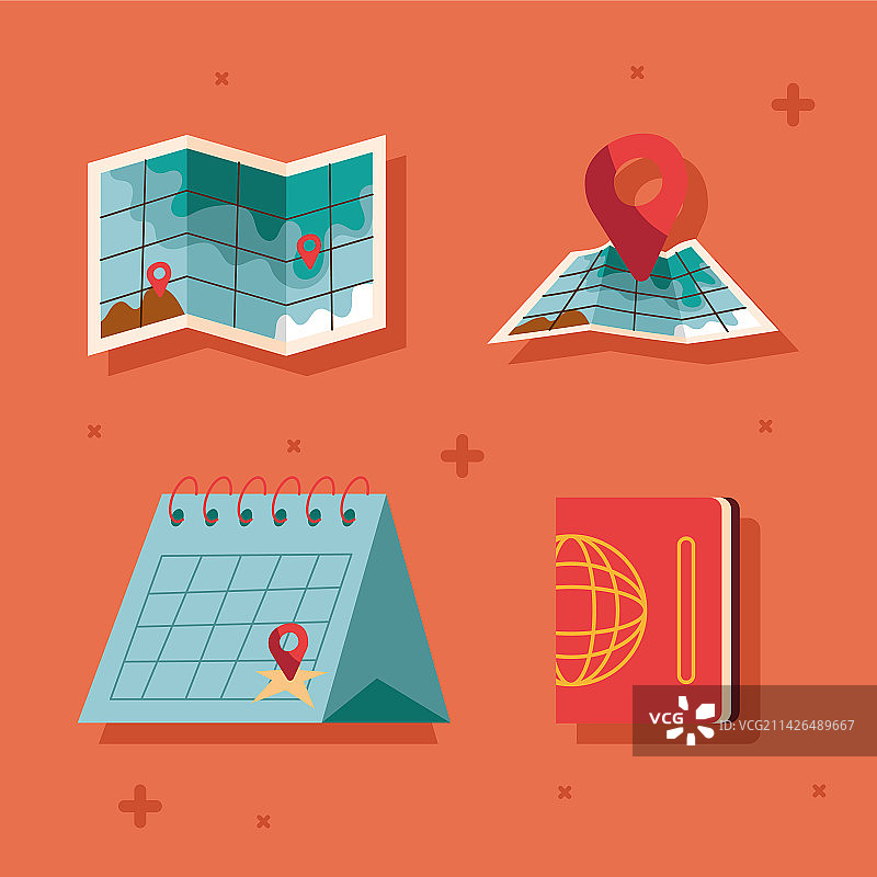 地图和图标中的图钉位置图片素材