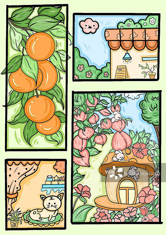 治愈系插画图片素材