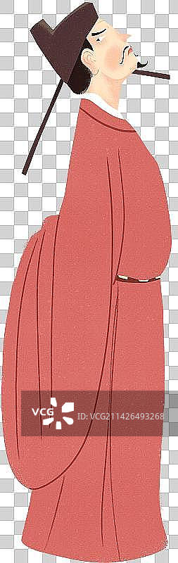 昂头挺胸背着手的宋朝官员人物角色元素图片素材