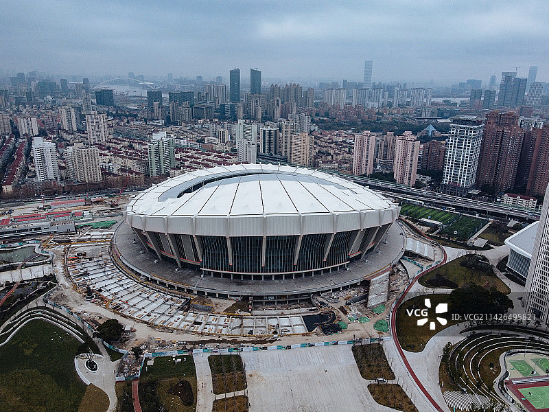 上海 上海体育馆 上海大舞台 游泳馆 漕溪北路立交桥 华富大厦图片素材
