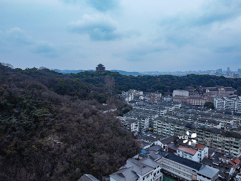 杭州 吴山城隍阁 吴山景区 西湖 吴山广场 银泰百货图片素材
