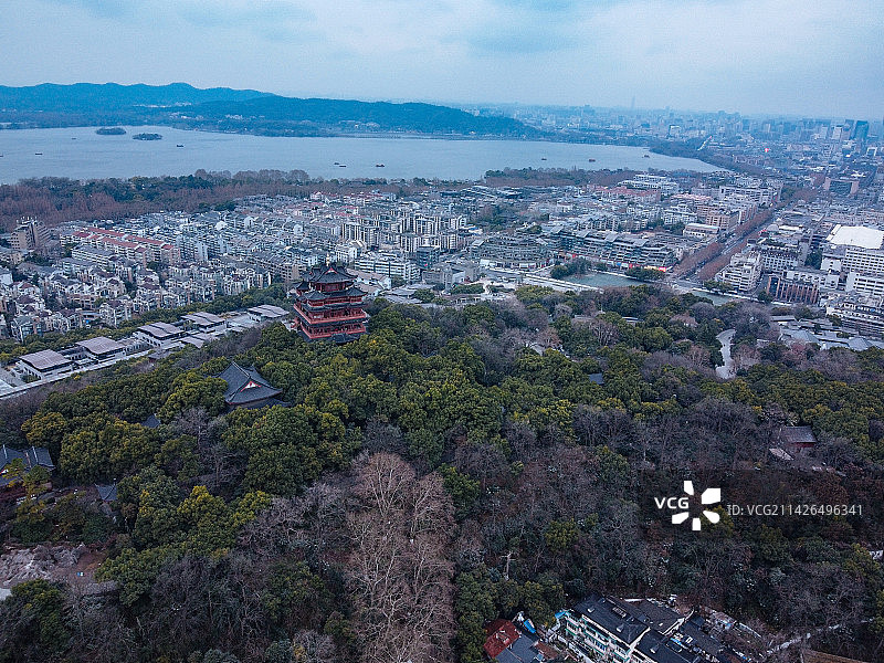 杭州 吴山城隍阁 吴山景区 西湖 吴山广场 银泰百货图片素材
