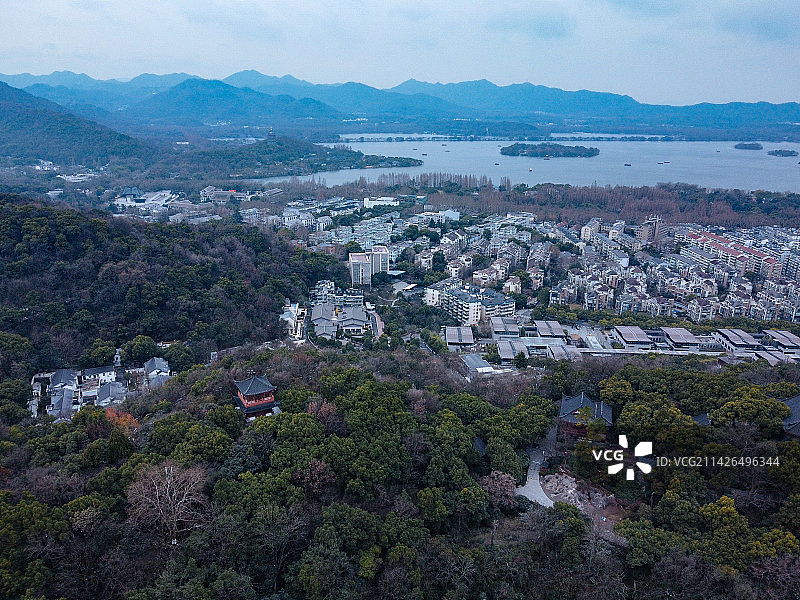 杭州 吴山城隍阁 吴山景区 西湖 吴山广场 银泰百货图片素材