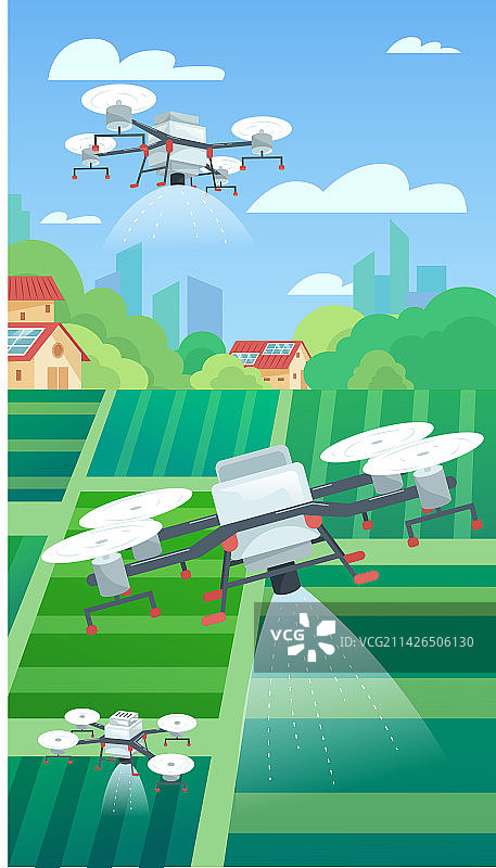无人机农田施肥图片素材