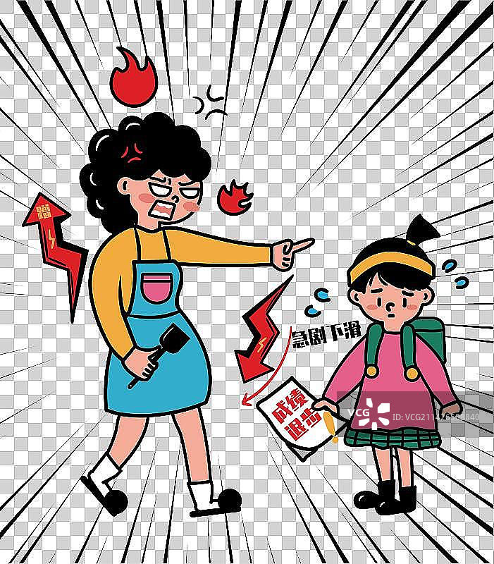 成绩下降图片素材