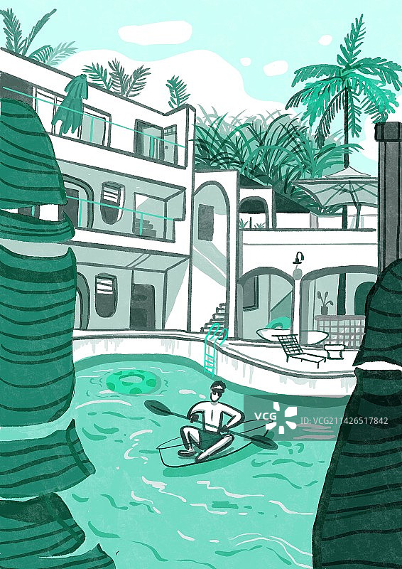 悠闲度假图片素材